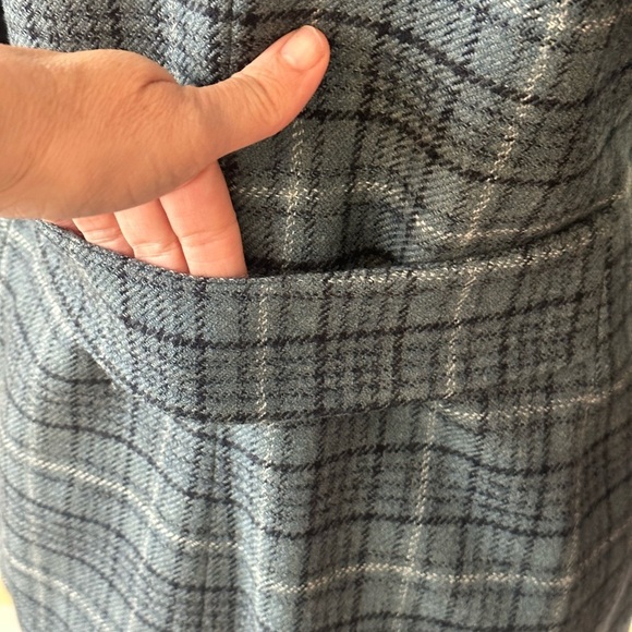 Jones New York | Vintage Gray Blue Plaid 100% Worsted Wool Skirt Suit Set - Picture 5 of 12
